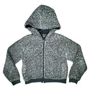 Zella Girl’s Sherpa Fleece Hoodie L 10/12 Zip Jacket Green